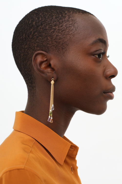 Fine Jewelry Gold & Multi Stone Drop Earring