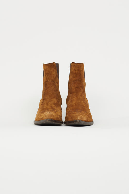 Gianvito Rossi Brown Suede Gored Boot
