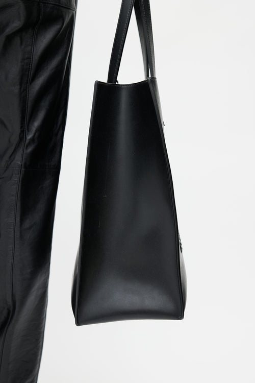 Givenchy Black Embossed Logo Leather Tote Bag