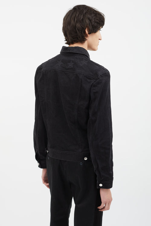 Givenchy Black Cotton Star Patch Denim Jacket