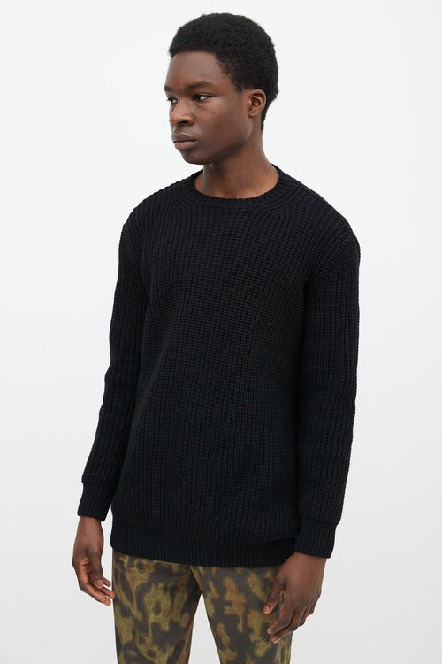 Givenchy Black Wool & Cashmere Knit Fisherman Sweater