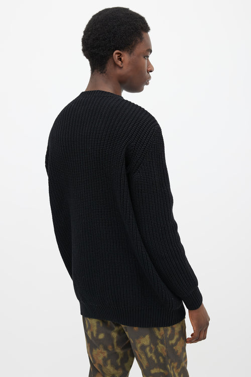 Givenchy Black Wool & Cashmere Knit Fisherman Sweater