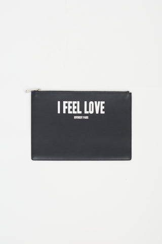 Givenchy Black & White Leather I Feel Love Clutch