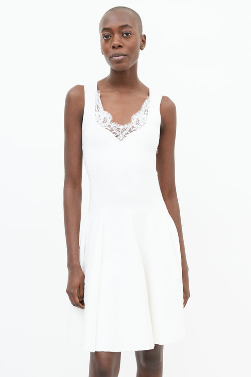 Givenchy White Floral Lace Midi Dress