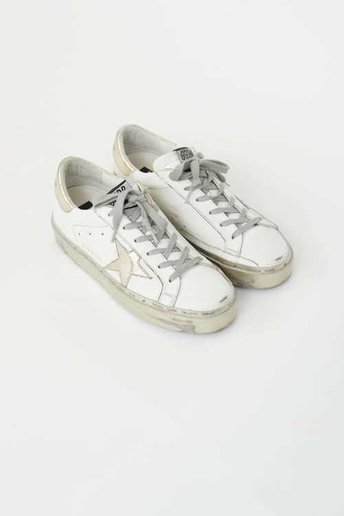 Golden Goose White Leather Hi Star Platform Sneaker