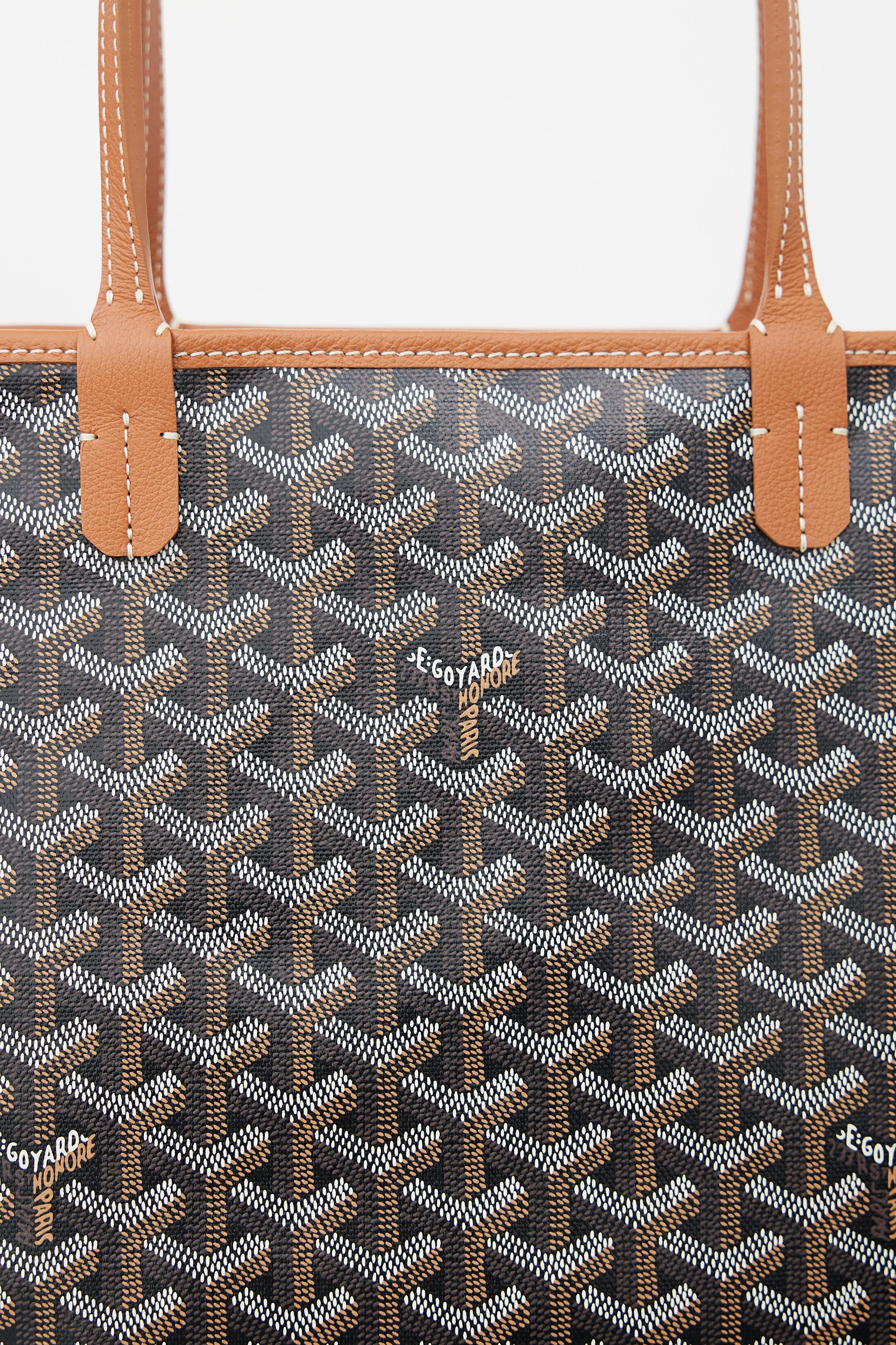 Goyard Artois MM Tote Black with Tan Trim, Comes With Dustbag