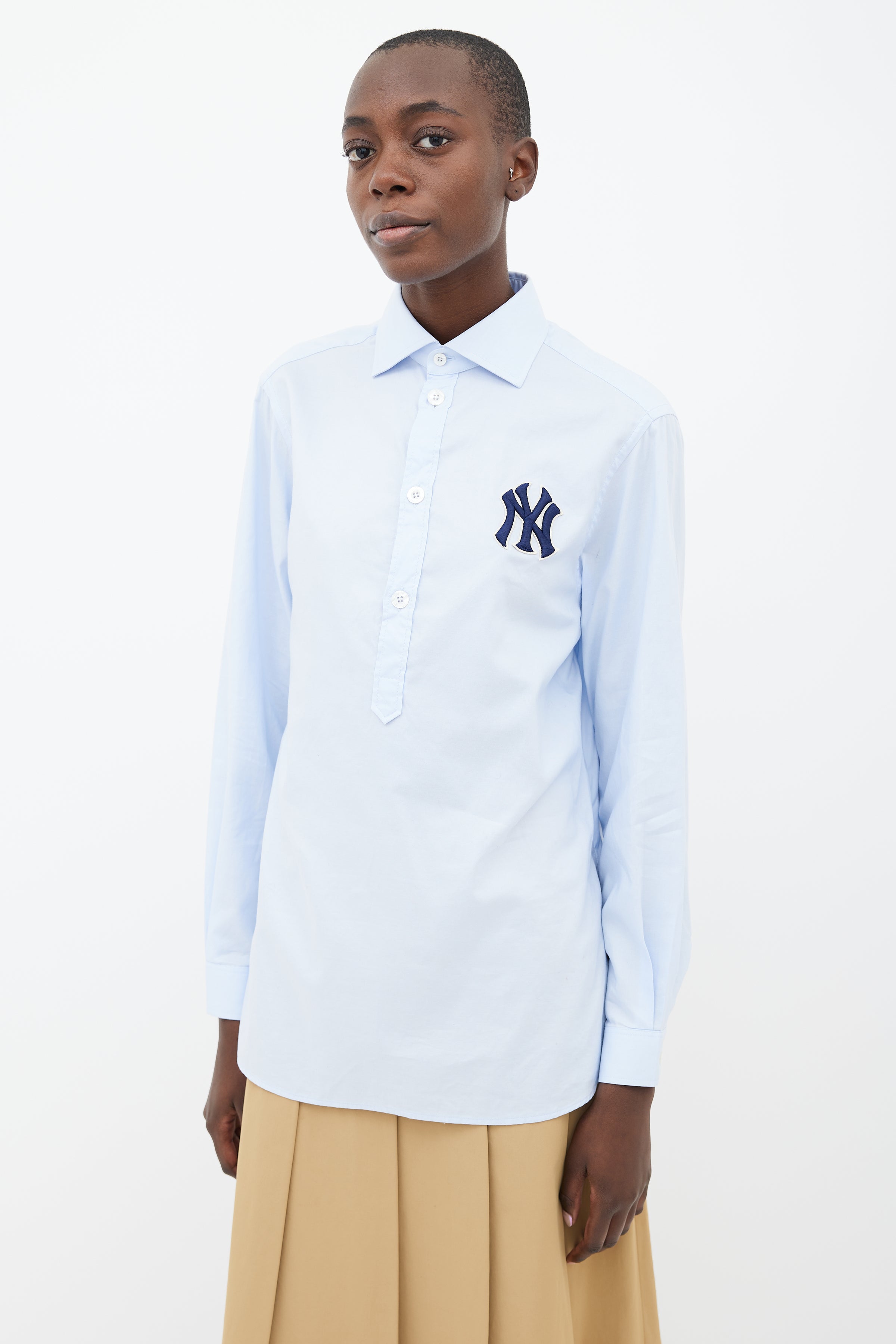 Gucci Men's Polo With Ny Yankees™ Patch In White