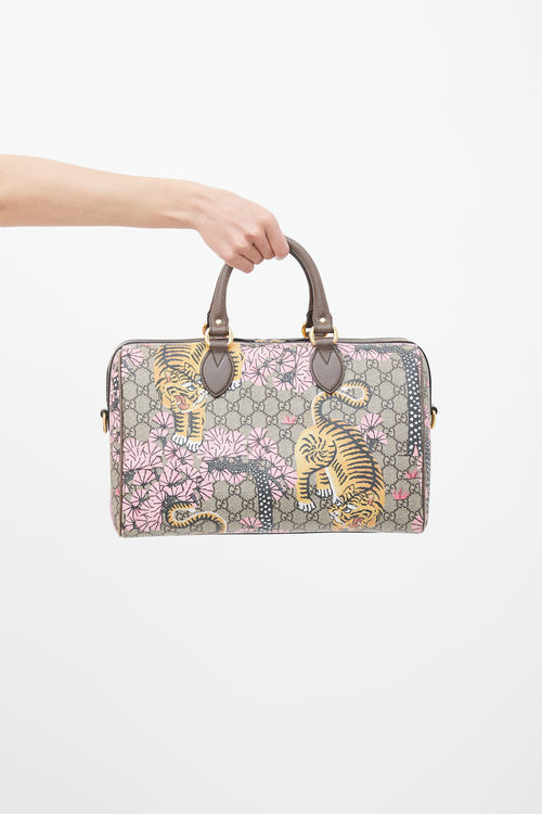 Gucci Beige & Brown Monogram Canvas Shoulder Bag