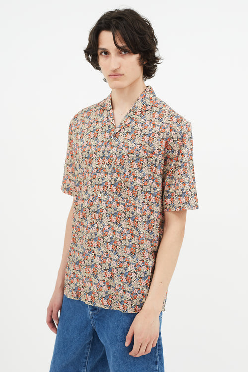 Gucci Beige & Multicolour Liberty Floral Print Shirt