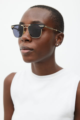 Gucci Black & Gold GG0287S Rectangular Sunglasses