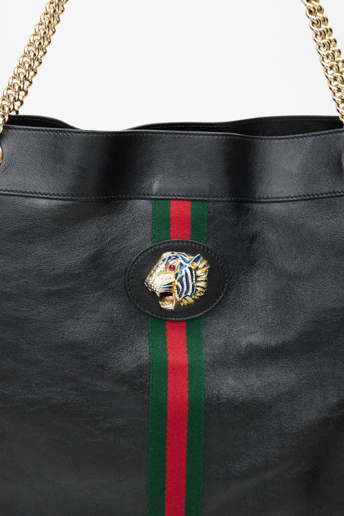 Gucci Black Leather Rajah Tote Bag