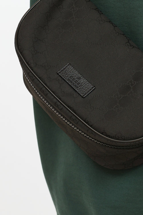 Gucci Black Nylon Monogram Belt Bag