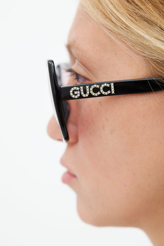 Gucci Black & Pink Oversized GG0418S Sunglasses