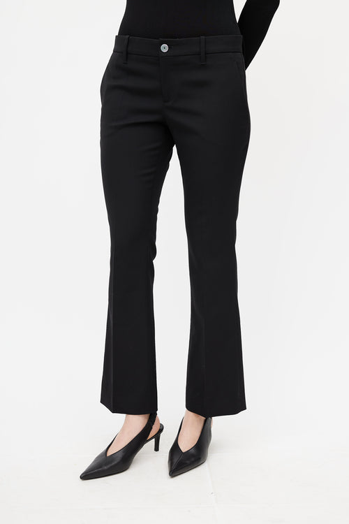 Gucci Black Cropped Flare Trouser