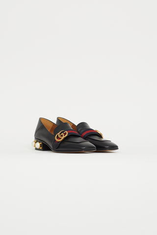 Gucci Black Leather Peyton Pearl Loafer