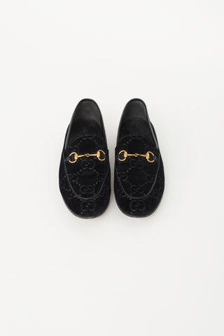 Gucci Black Monogram Velvet Jordaan Loafer
