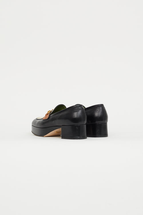 Gucci Black & Cream Platform Loafer