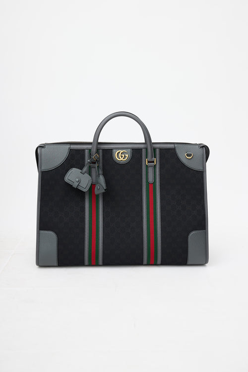 Gucci Black & Grey Monogram Bauletto Large Duffle Bag
