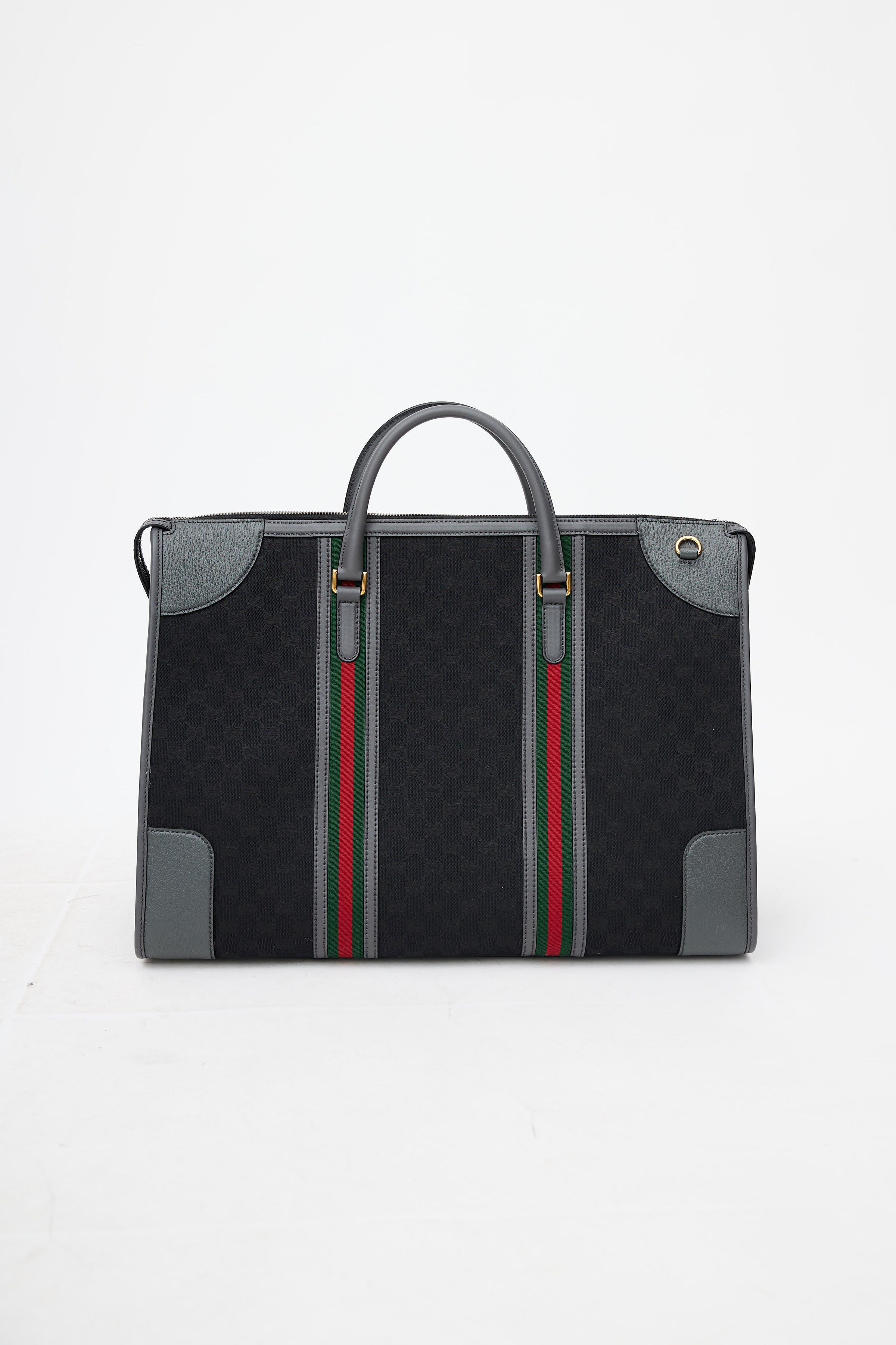 Gucci // Black & Grey GG Canvas Large Bauletto Duffle Bag – VSP Consignment