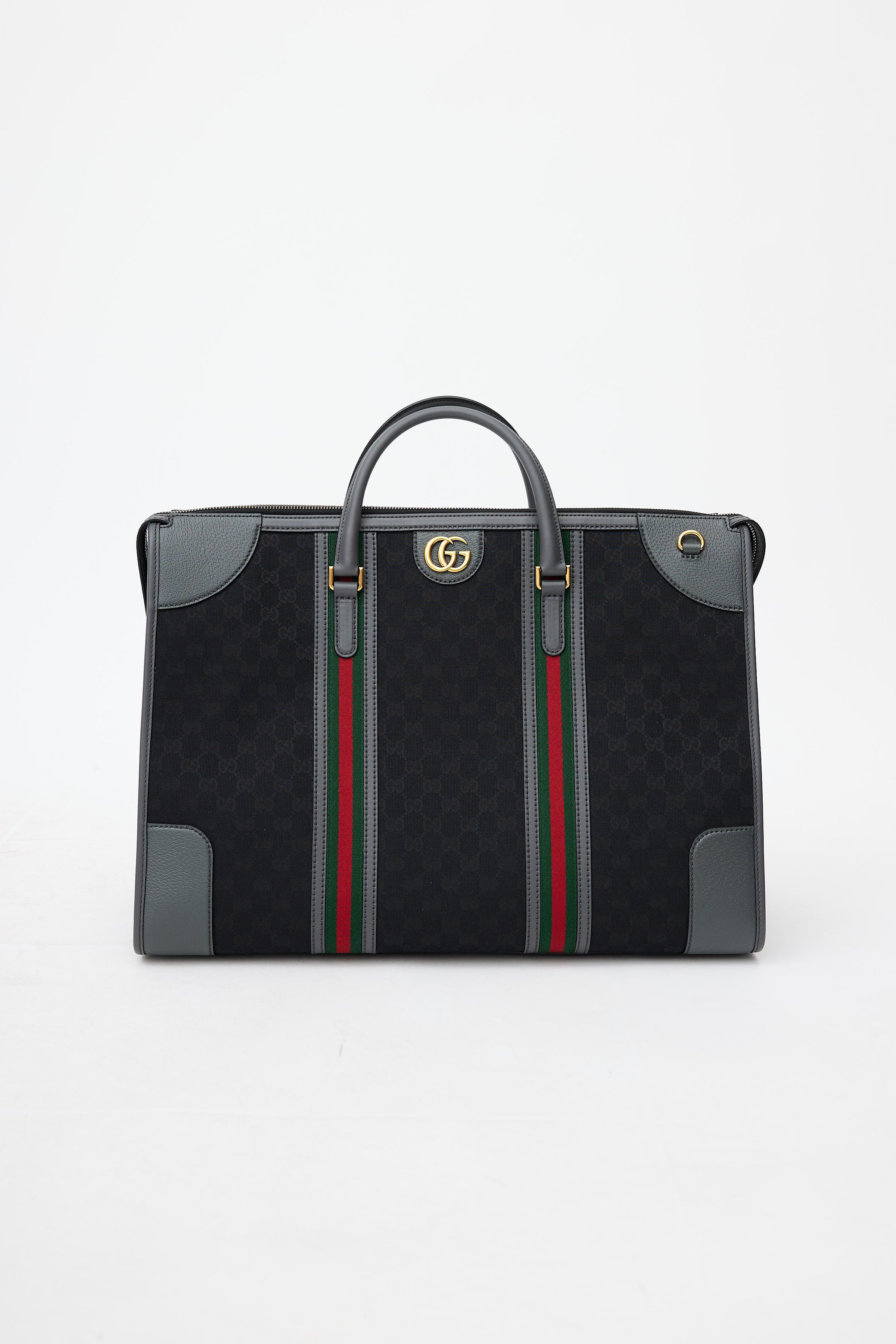 Ophidia small duffle bag in grey and black Supreme | GUCCI® US