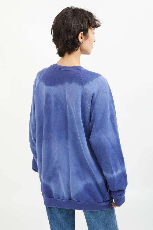 Gucci Blue & Multicolor Cotton Tie Dye Cardigan