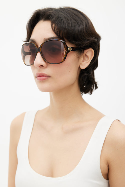 Gucci Brown Pattern GG3500/S Oversized Sunglasses