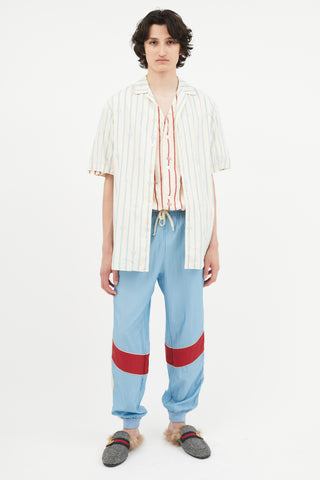 Gucci Cream & Blue Stripe Shirt