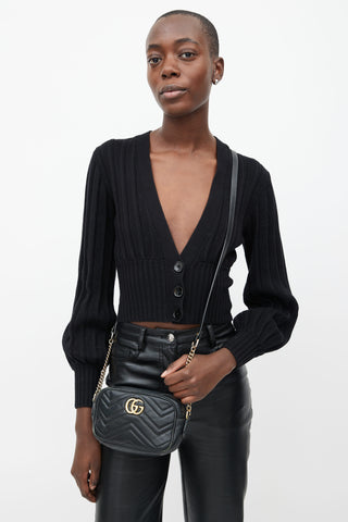 Gucci Black Leather Marmont Shoulder Bag
