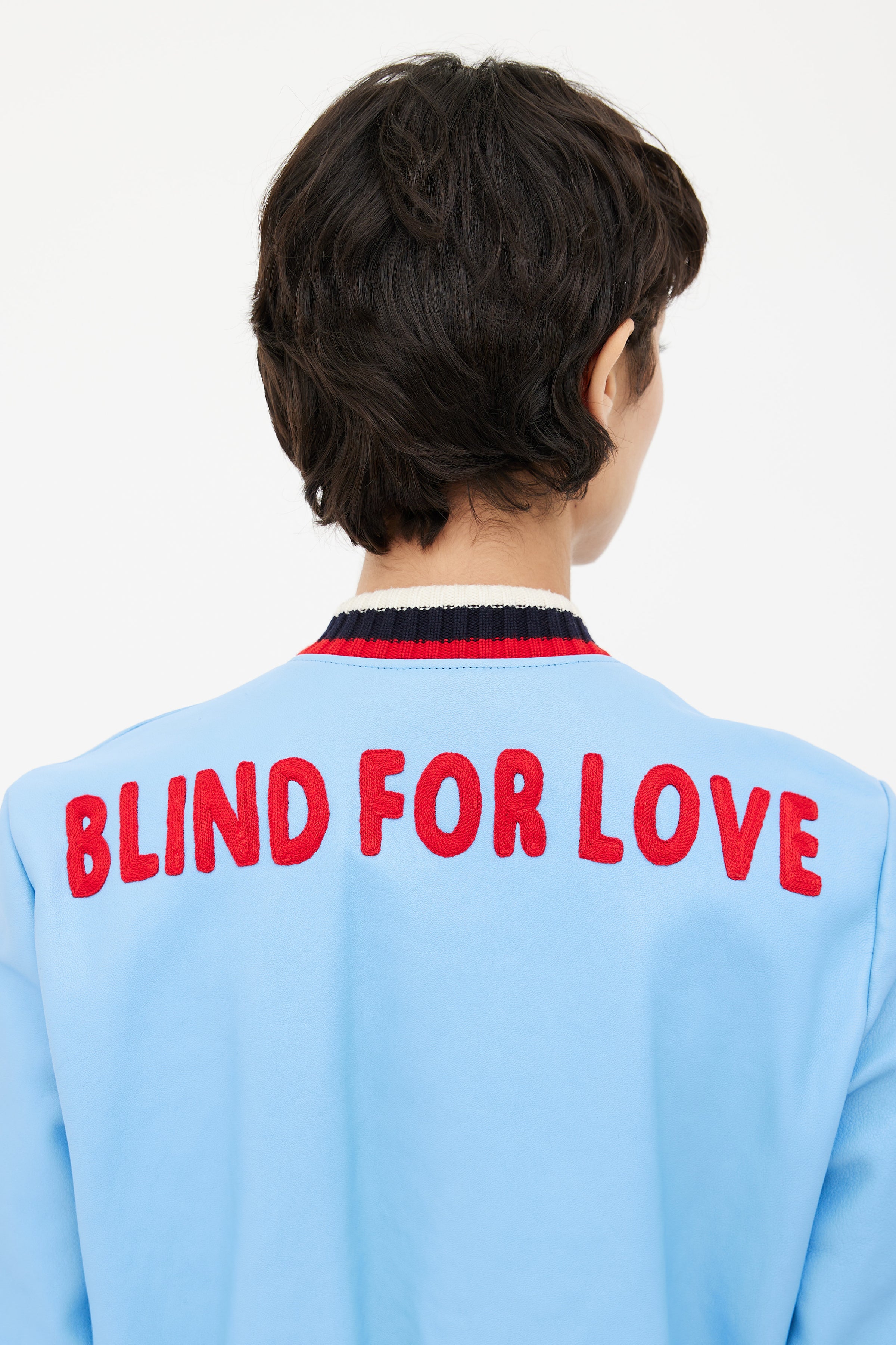 100% Auth Gucci Blind for Love Varsity Bomber Jacket Burgundy