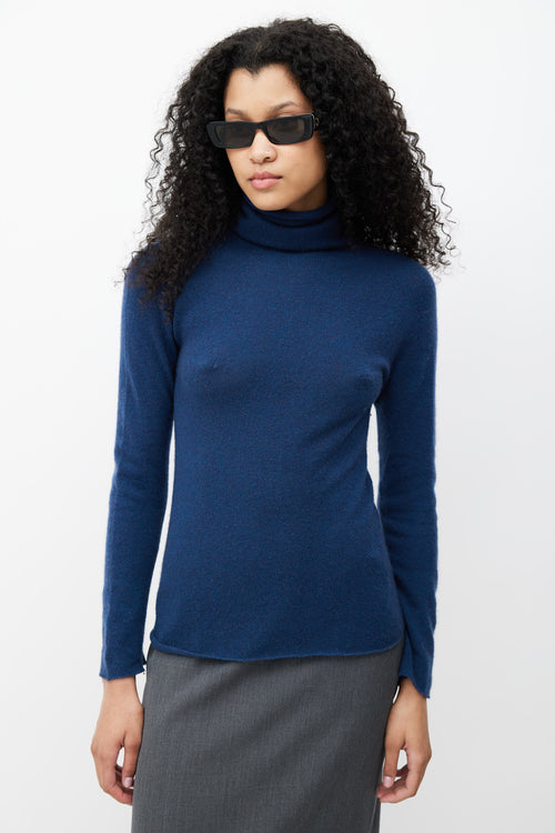 Gucci Navy Cashmere Turtleneck Sweater