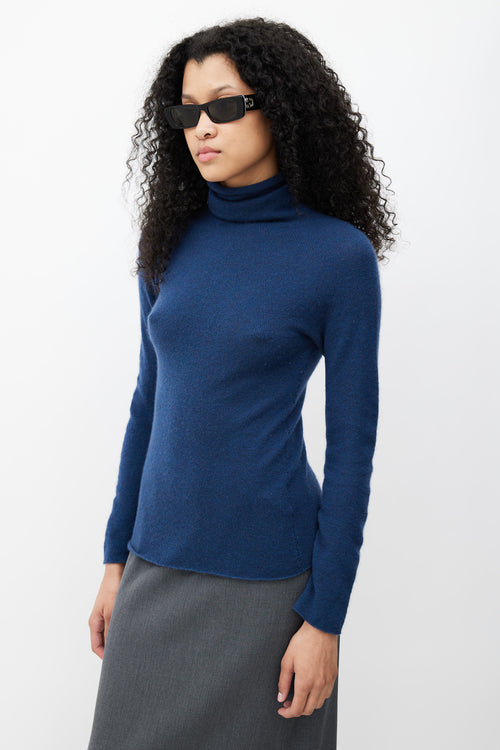 Gucci Navy Cashmere Turtleneck Sweater