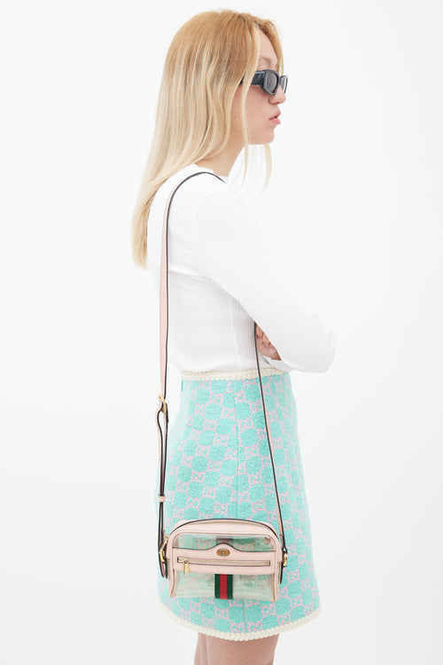 Gucci Pink Leather & PVC Ophidia Shoulder Bag
