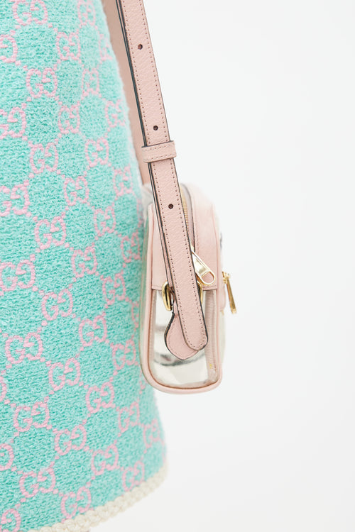 Gucci Pink Leather & PVC Ophidia Shoulder Bag