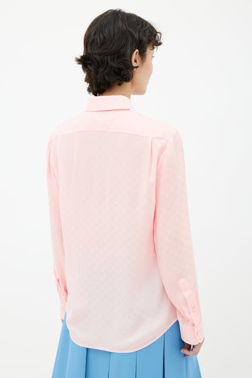 Gucci Pink Monogram Button Up Shirt