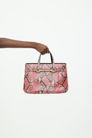 Gucci Pink & Black Textured Printed Bag