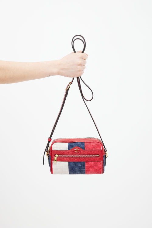 Gucci Red Sylvie Ophidia Stripe Shoulder Bag