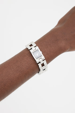 Gucci Silver-Tone 2305L Square Link Watch