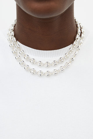 Gucci Sterling Silver Hollow Puff Necklace