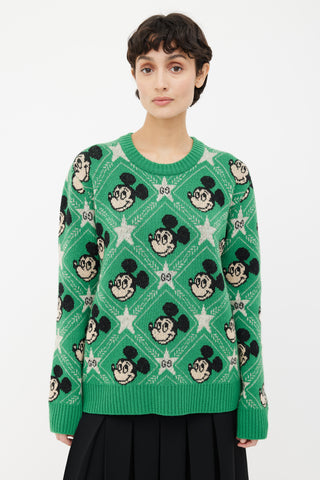 Gucci X Disney Green Mickey Mouse Sweater