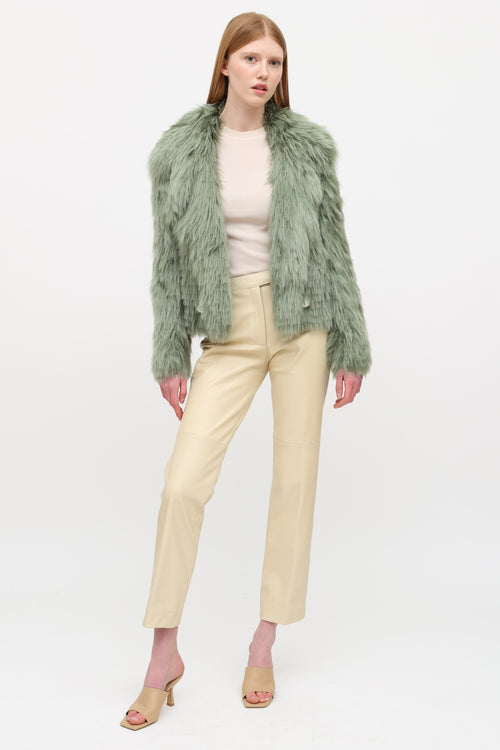 Gucci fall 2014 green alpaca fur coat