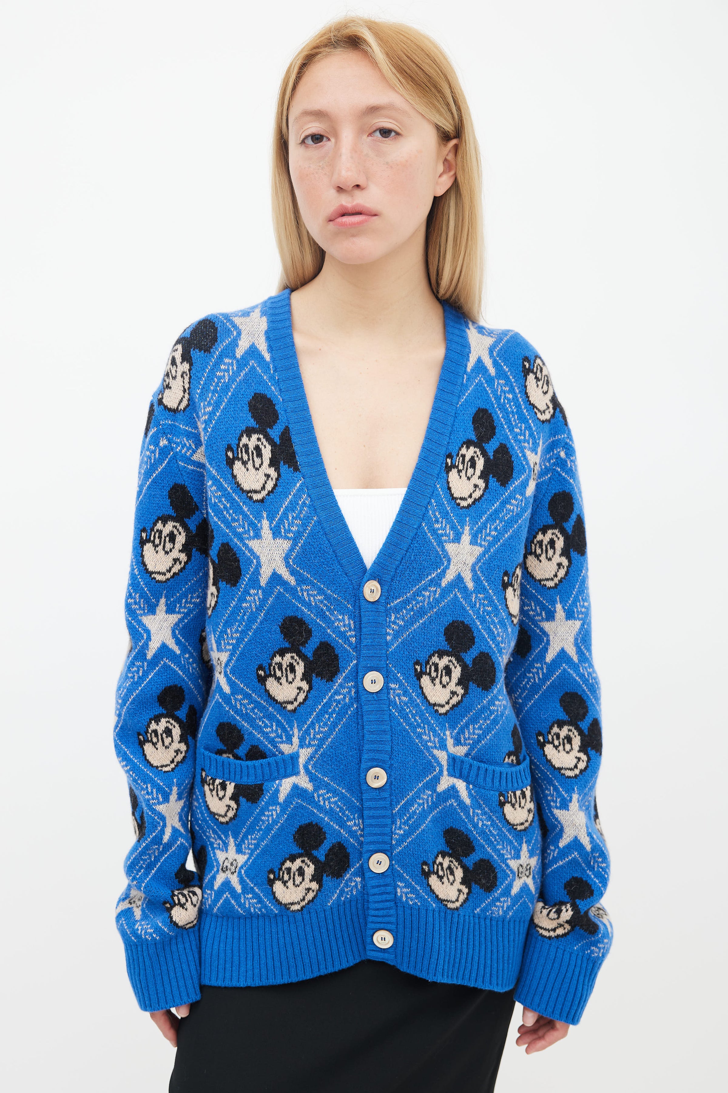 Gucci // x Disney Blue & Black Patterned Cardigan – VSP Consignment