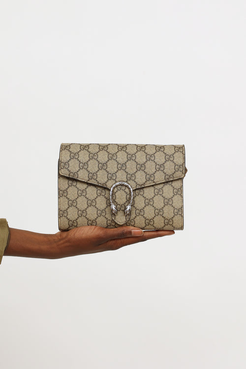 Gucci Beige GG Supreme Dionysus Chain Wallet Bag