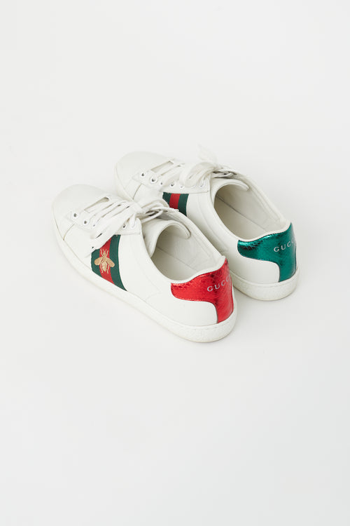 Gucci White Leather Ace Sneaker