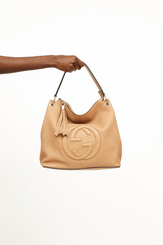 Gucci Beige Leather Soho Shoulder Bag