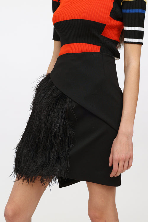 Gucci Black Feather Skirt