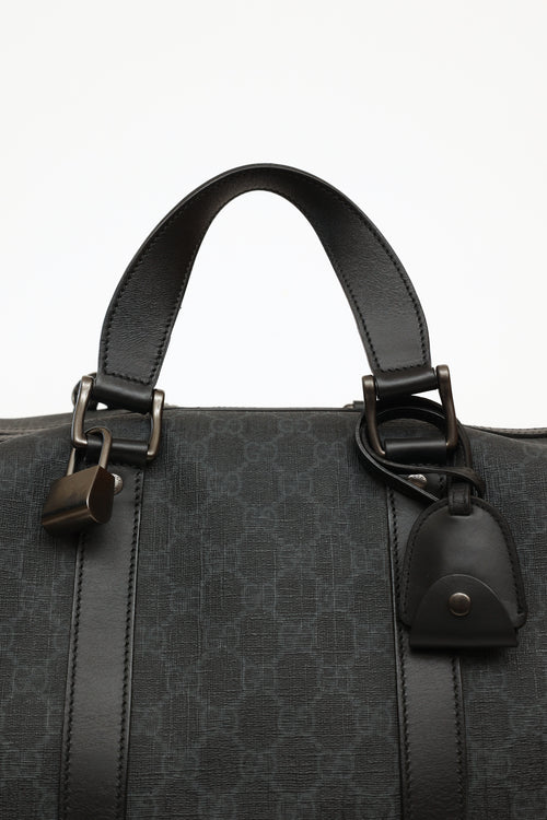 Gucci 2018 Black GG Supreme Carry-On Duffle Bag