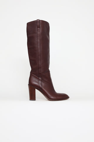 Gucci Brown Leather GG Boots