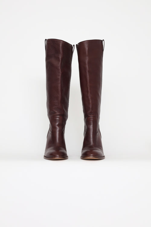 Gucci Brown Leather GG Boots