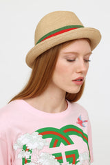 Gucci // Beige Green & Red Straw Web Fedora – VSP Consignment