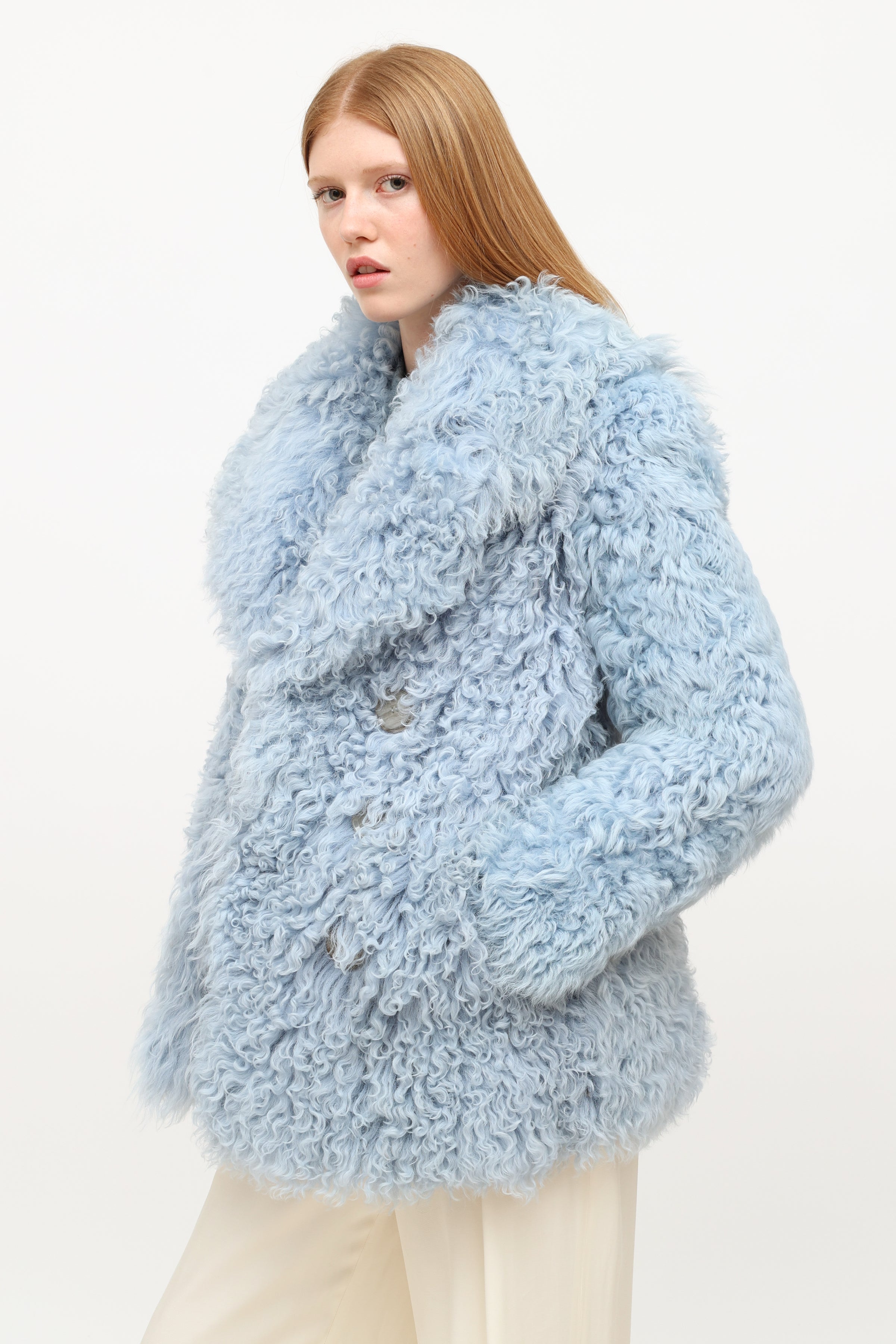 Gucci Authenticated Faux Fur Coat